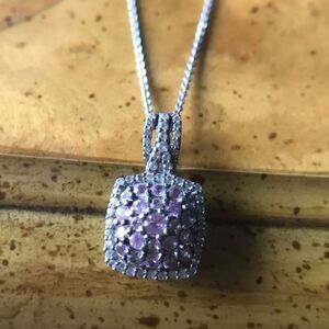 Natural Pink Sapphire Sterling Silver Necklace